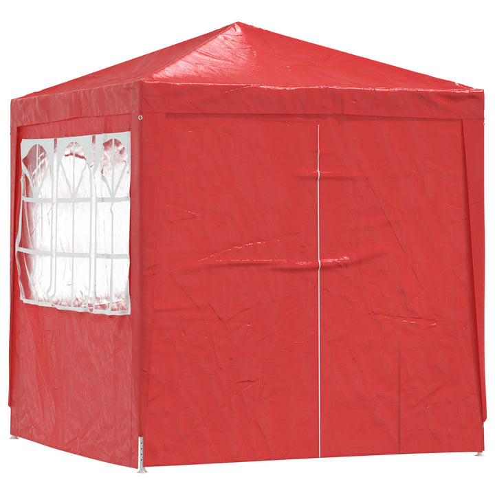 Partytält Röd 200 X 200 X 240 Cm Pe Och Stål