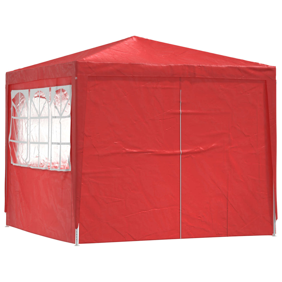 Partytält Röd 250 X 250 X 240 Cm Pe Och Stål
