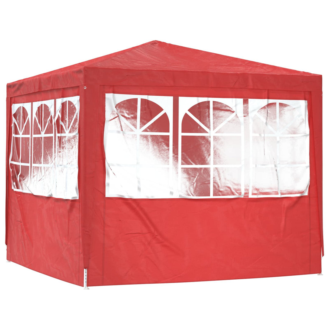 Partytält Röd 250 X 250 X 240 Cm Pe Och Stål