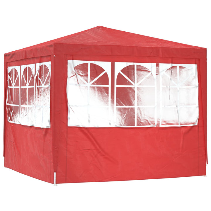 Partytält Röd 250 X 250 X 240 Cm Pe Och Stål