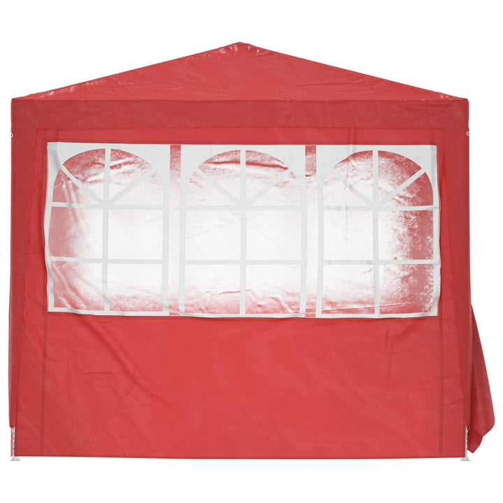 Partytält Röd 250 X 250 X 240 Cm Pe Och Stål