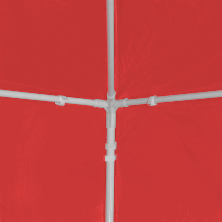 Partytält 300 X 300 X 255 Cm Röd Pe Och Stål