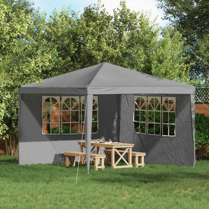 Partytältvägg 2 St 300 X 195 Cm Ljusgrå Pe Och Stål