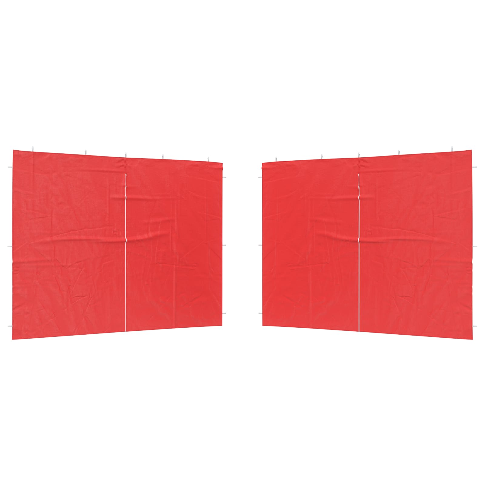 Partytältvägg 2 Pcs Röd 300 X 195 Cm Pe Och Stål