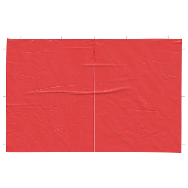 Partytältvägg 2 Pcs Röd 300 X 195 Cm Pe Och Stål