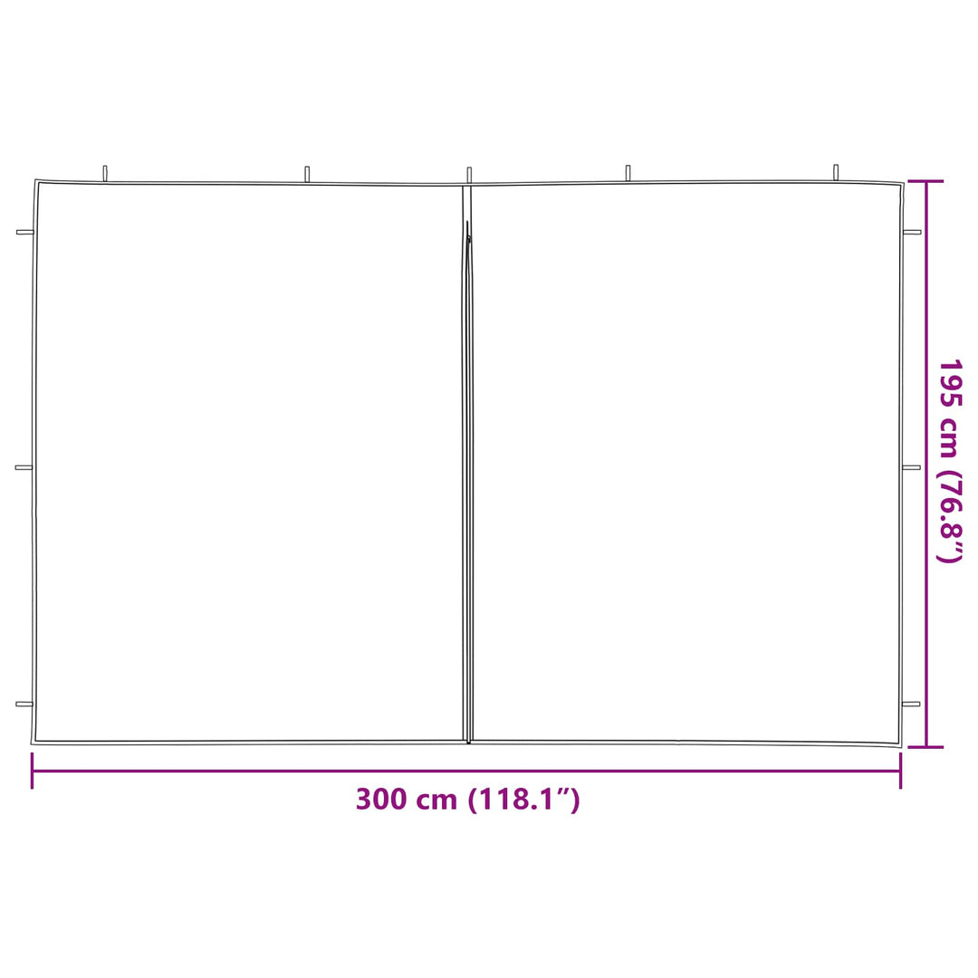 Partytältvägg 2 Pcs Röd 300 X 195 Cm Pe Och Stål