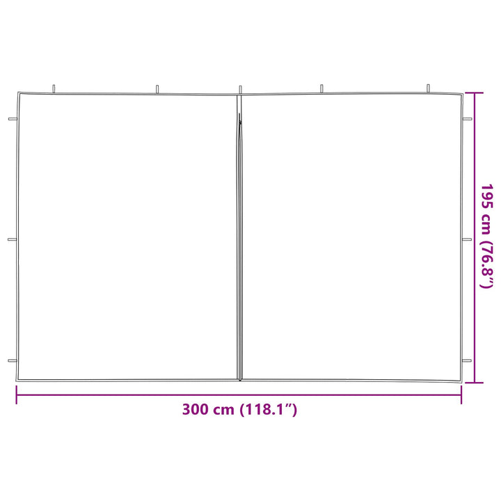 Partytältvägg 2 Pcs Röd 300 X 195 Cm Pe Och Stål