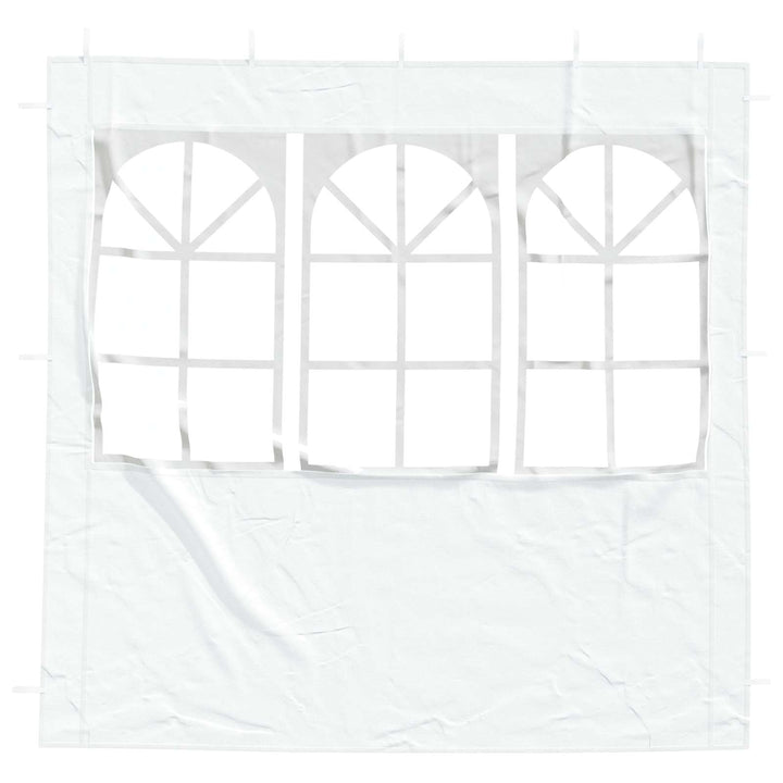 Partytältvägg 2 St 200 X 195 Cm Vit Pe Och Stål