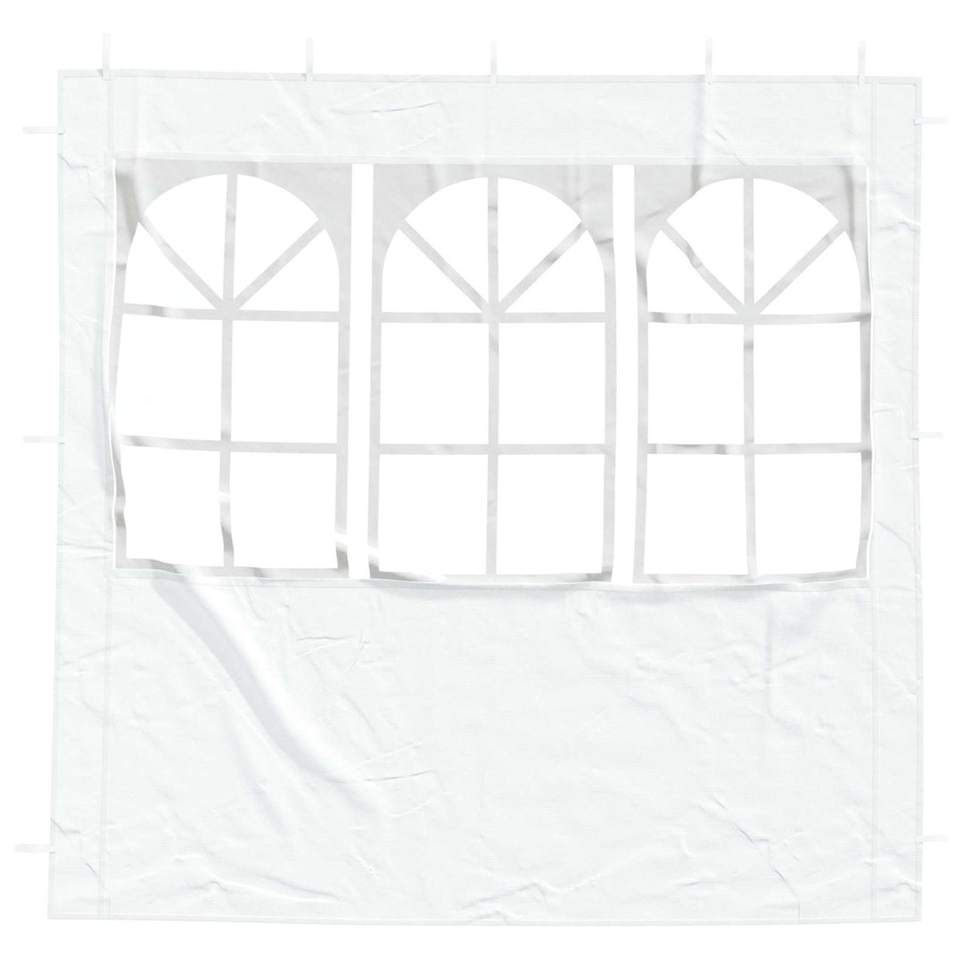 Partytältvägg 2 St 200 X 195 Cm Vit Pe Och Stål