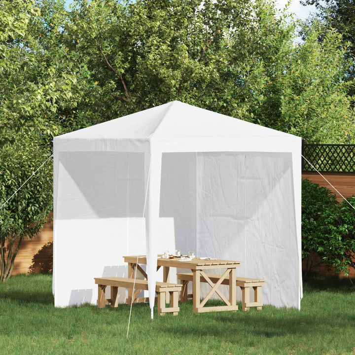 Partytältvägg 2 Pcs Vit 200 X 195 Cm Pe Och Stål
