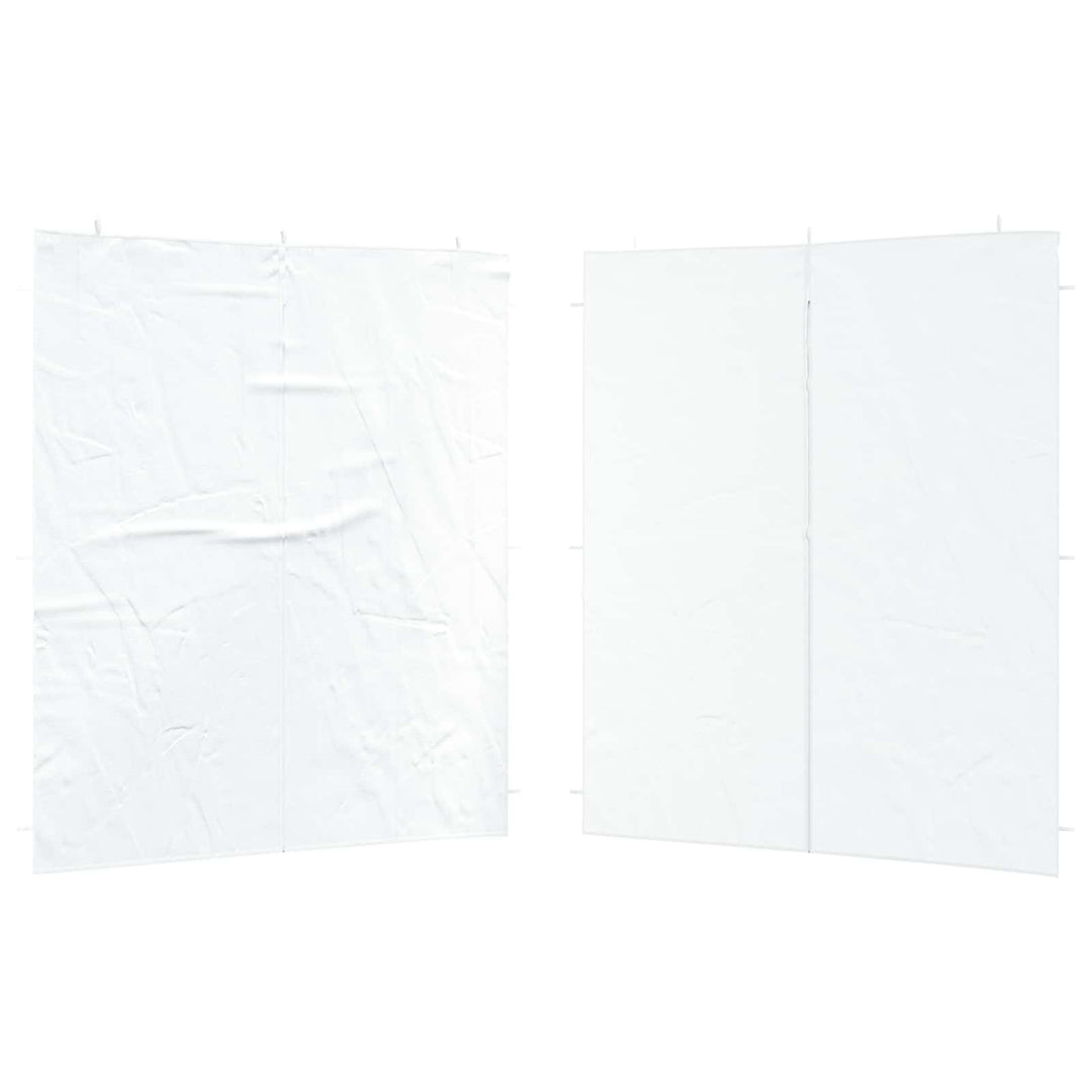 Partytältvägg 2 Pcs Vit 200 X 195 Cm Pe Och Stål