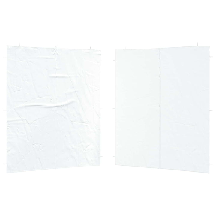 Partytältvägg 2 Pcs Vit 200 X 195 Cm Pe Och Stål