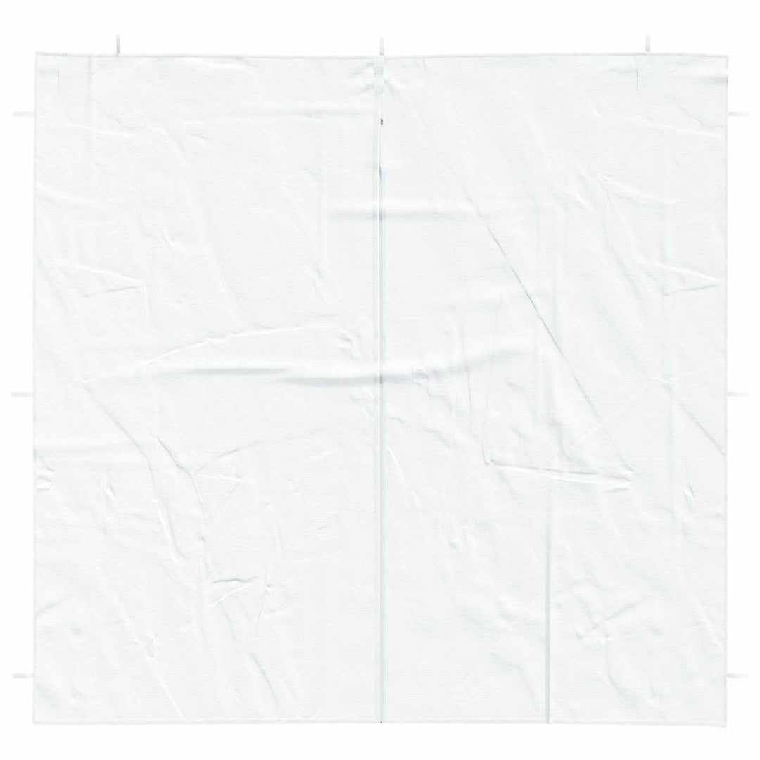 Partytältvägg 2 Pcs Vit 200 X 195 Cm Pe Och Stål
