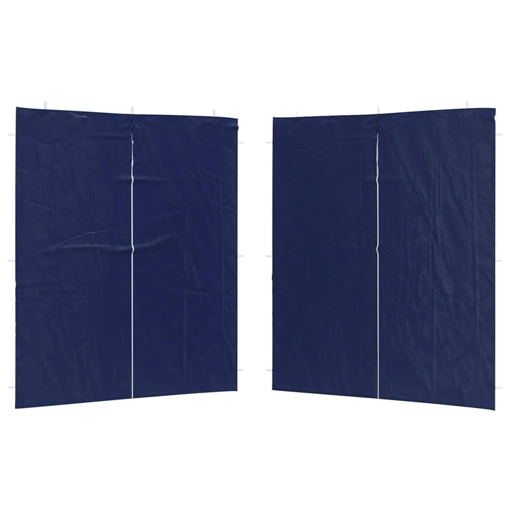 Partytältvägg 2 Pcs Blå 200 X 195 Cm Pe Och Stål