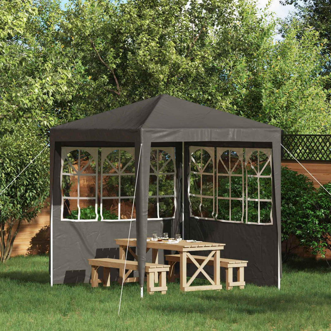 Partytältvägg 2 St 200 X 195 Cm Antracit Pe Och Stål