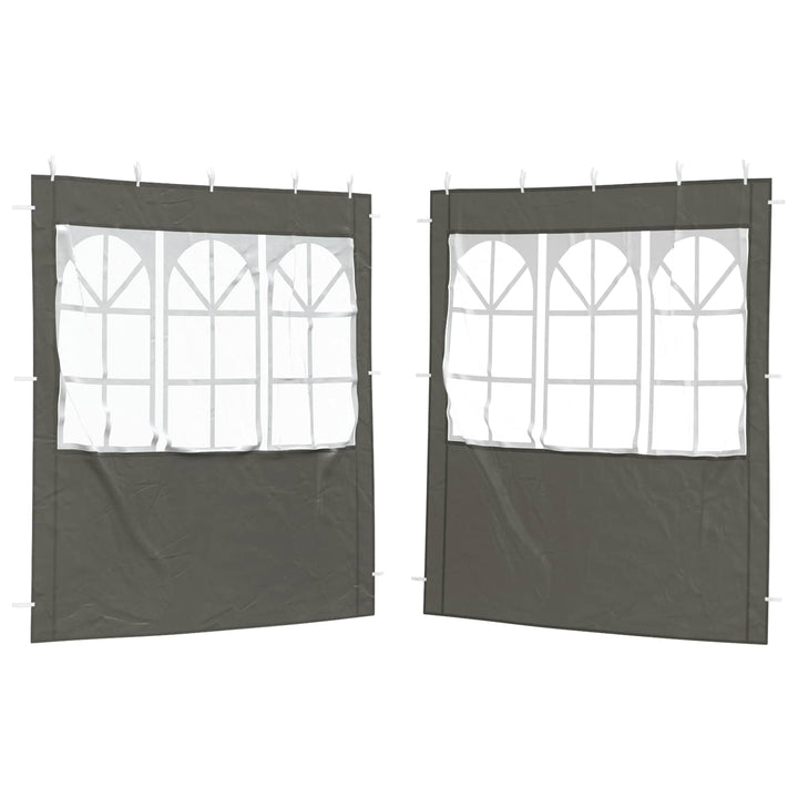 Partytältvägg 2 St 200 X 195 Cm Antracit Pe Och Stål