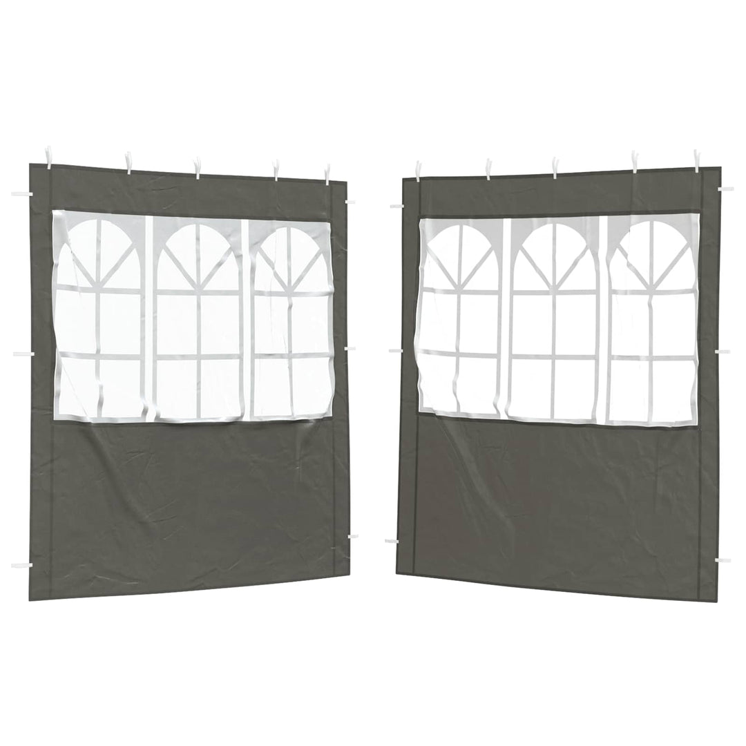 Partytältvägg 2 St 200 X 195 Cm Antracit Pe Och Stål