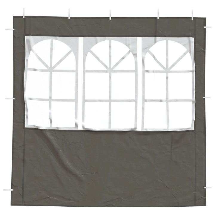 Partytältvägg 2 St 200 X 195 Cm Antracit Pe Och Stål