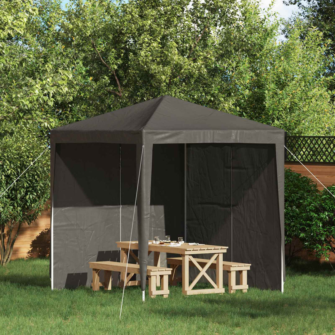 Partytältvägg 2 Pcs Antracit 200 X 195 Cm Pe Och Stål