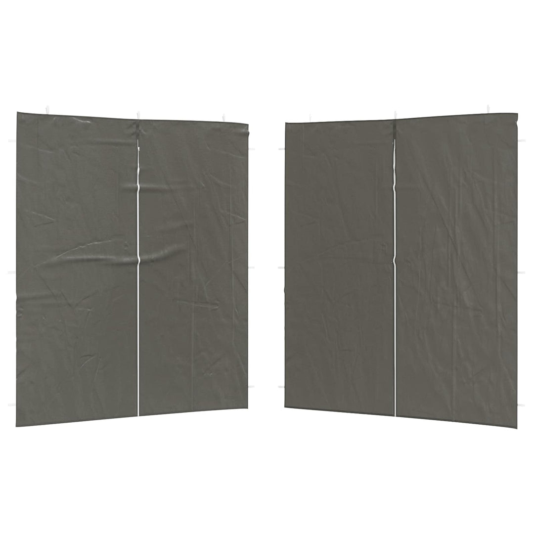 Partytältvägg 2 Pcs Antracit 200 X 195 Cm Pe Och Stål
