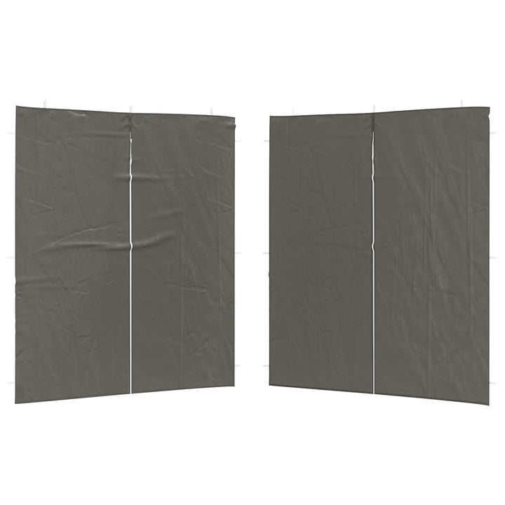 Partytältvägg 2 Pcs Antracit 200 X 195 Cm Pe Och Stål