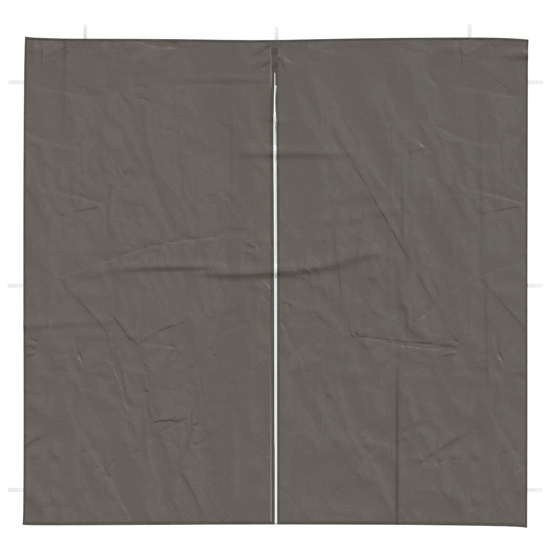 Partytältvägg 2 Pcs Antracit 200 X 195 Cm Pe Och Stål