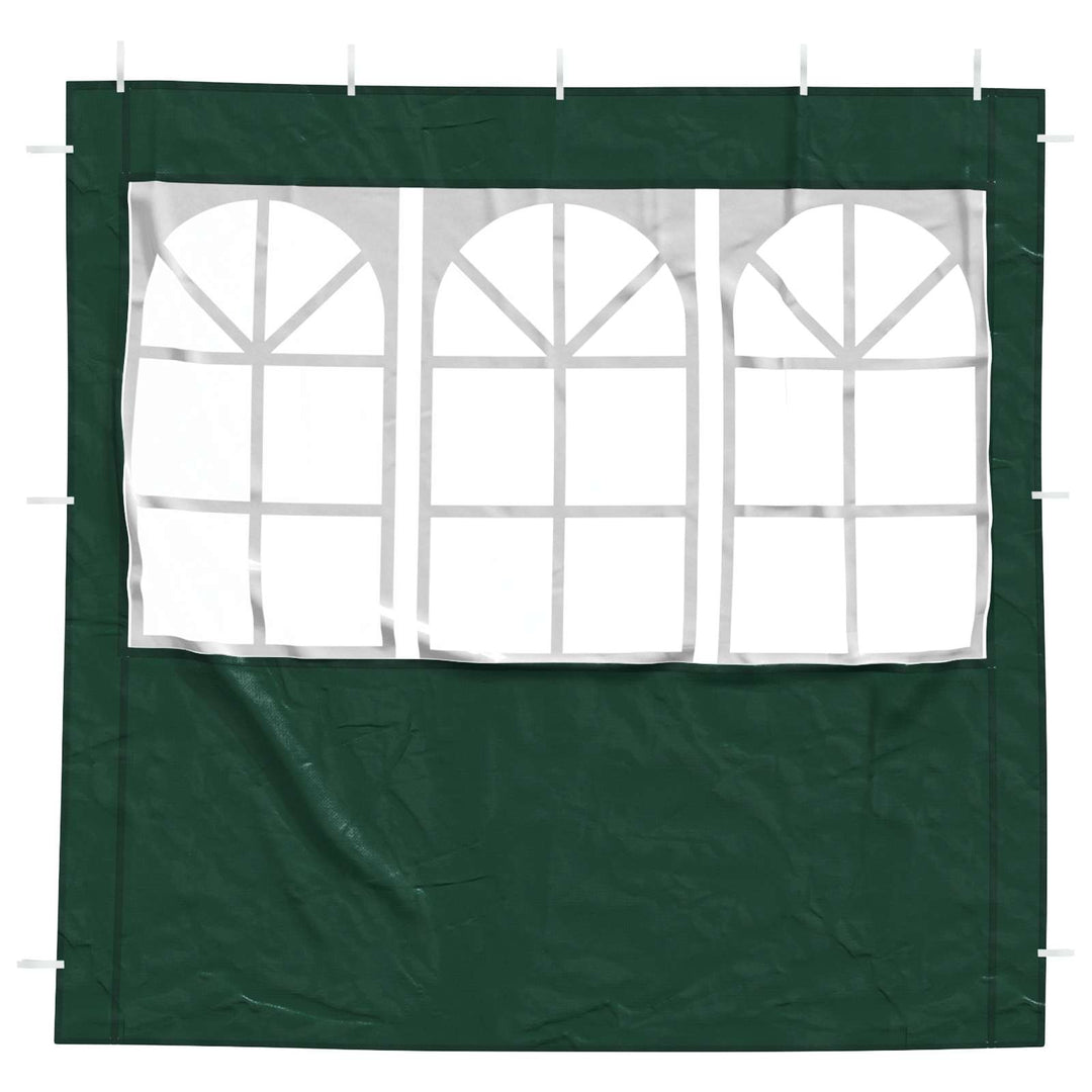 Partytältvägg 2 St 200 X 195 Cm Grön Pe Och Stål