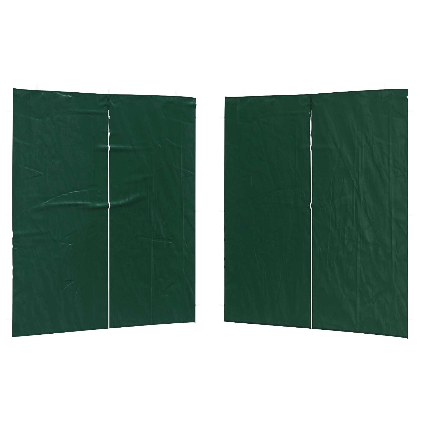 Partytältvägg 2 Pcs Grön 200 X 195 Cm Pe Och Stål