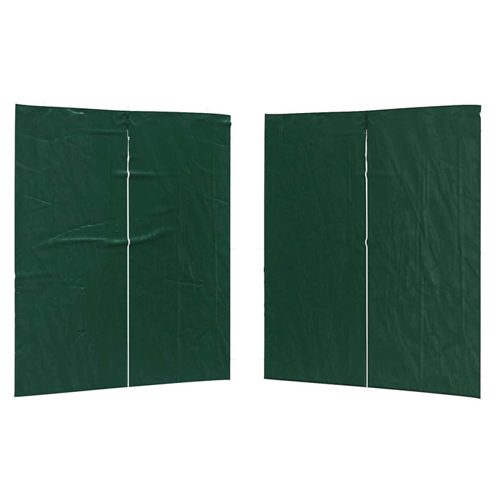 Partytältvägg 2 Pcs Grön 200 X 195 Cm Pe Och Stål