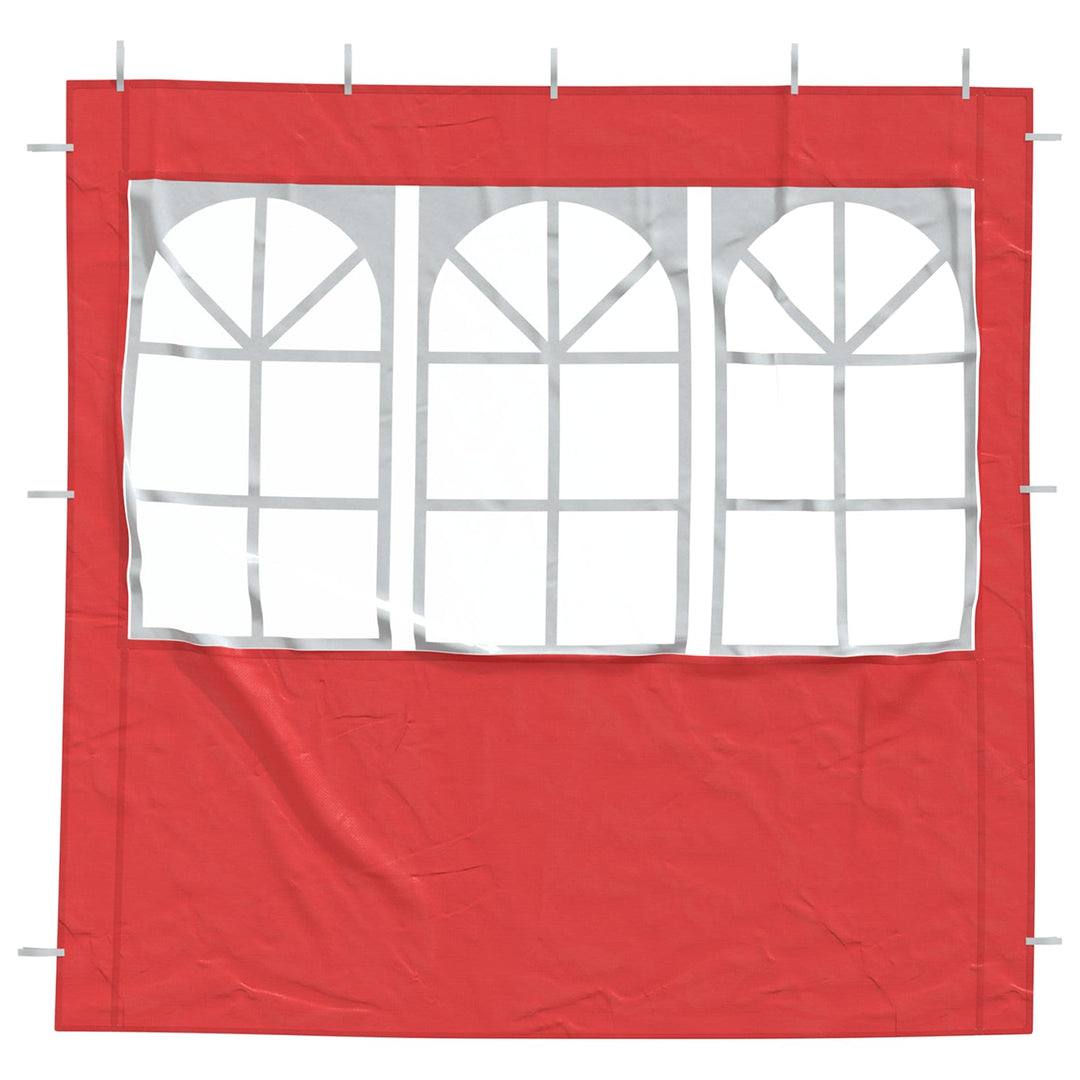 Partytältvägg 2 St 200 X 195 Cm Röd Pe Och Stål