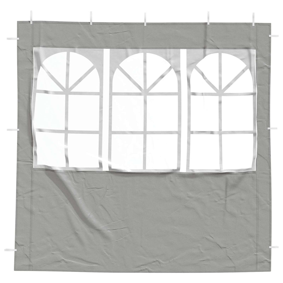 Partytältvägg 2 St 200 X 195 Cm Ljusgrå Pe Och Stål