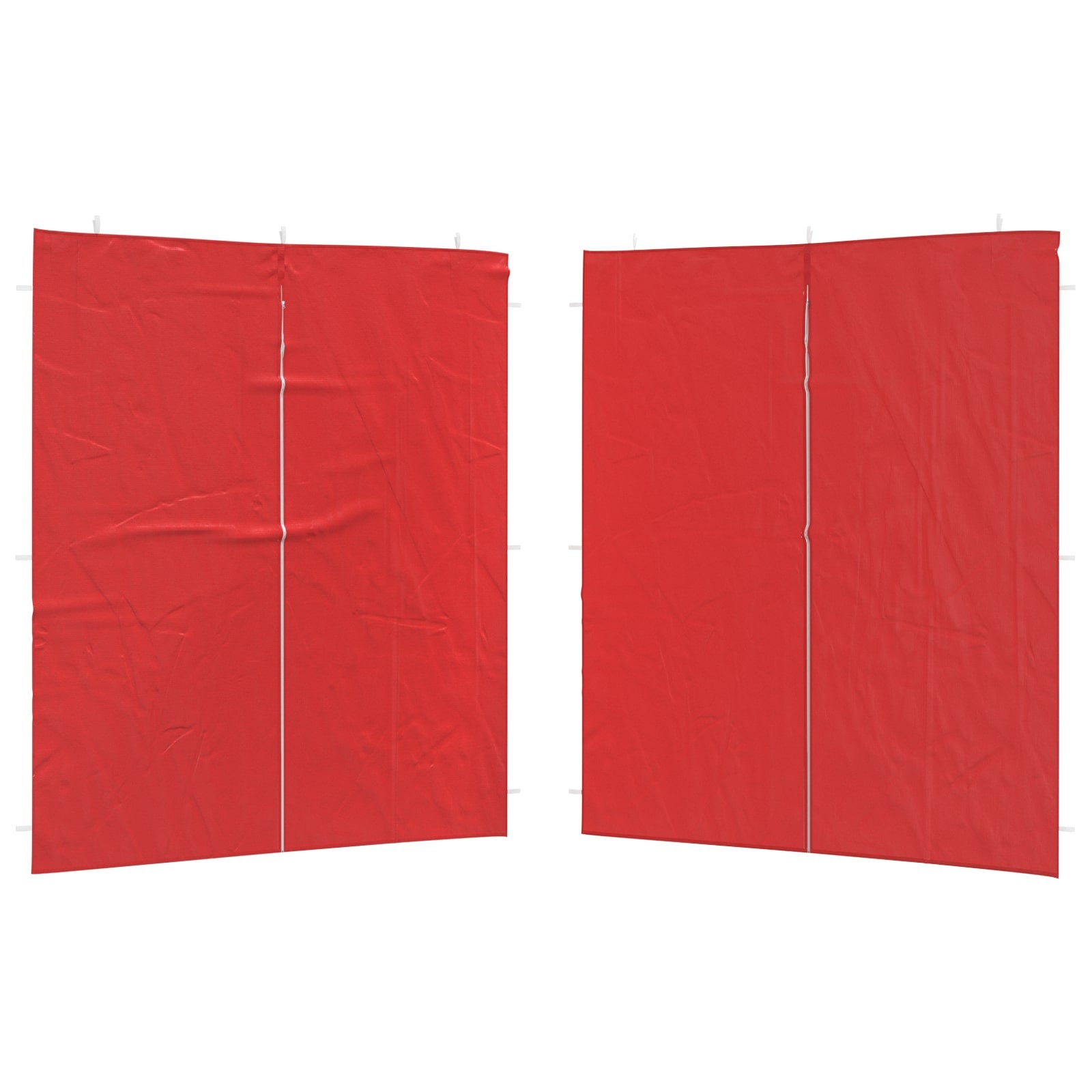 Partytältvägg 2 Pcs Röd 200 X 195 Cm Pe Och Stål