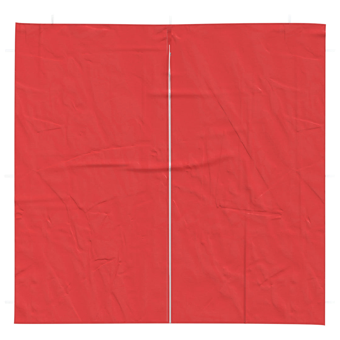 Partytältvägg 2 Pcs Röd 200 X 195 Cm Pe Och Stål