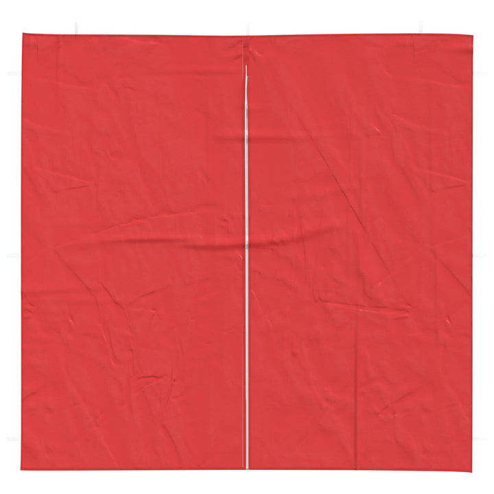Partytältvägg 2 Pcs Röd 200 X 195 Cm Pe Och Stål