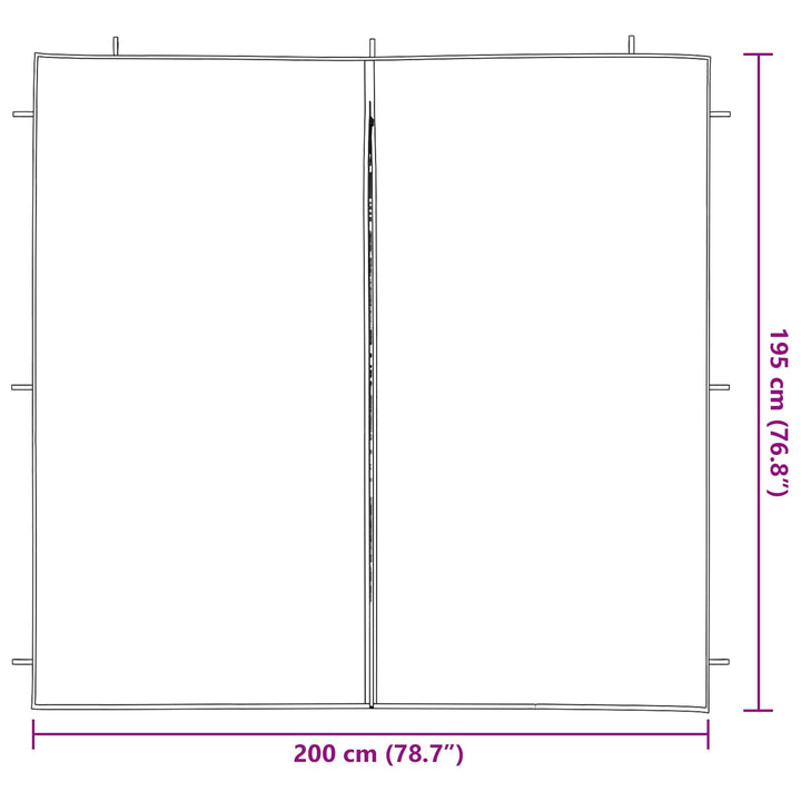 Partytältvägg 2 Pcs Röd 200 X 195 Cm Pe Och Stål