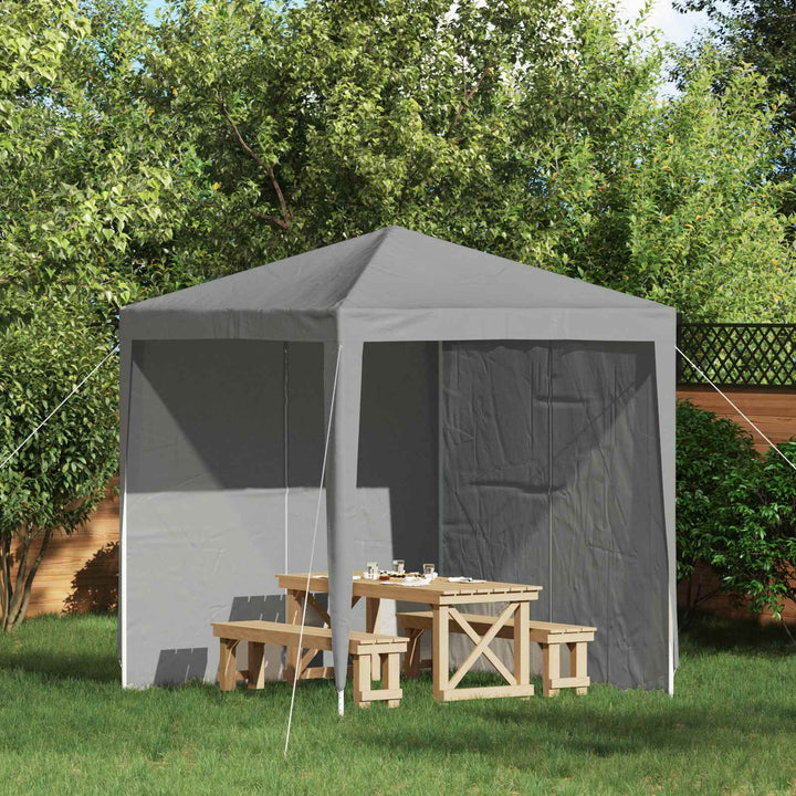 Partytältvägg 2 Pcs Ljusgrå 200 X 195 Cm Pe Och Stål