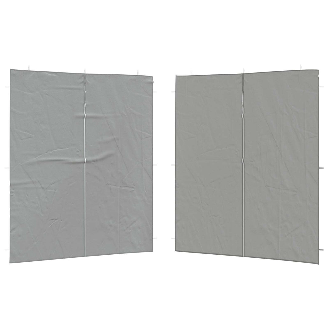 Partytältvägg 2 Pcs Ljusgrå 200 X 195 Cm Pe Och Stål