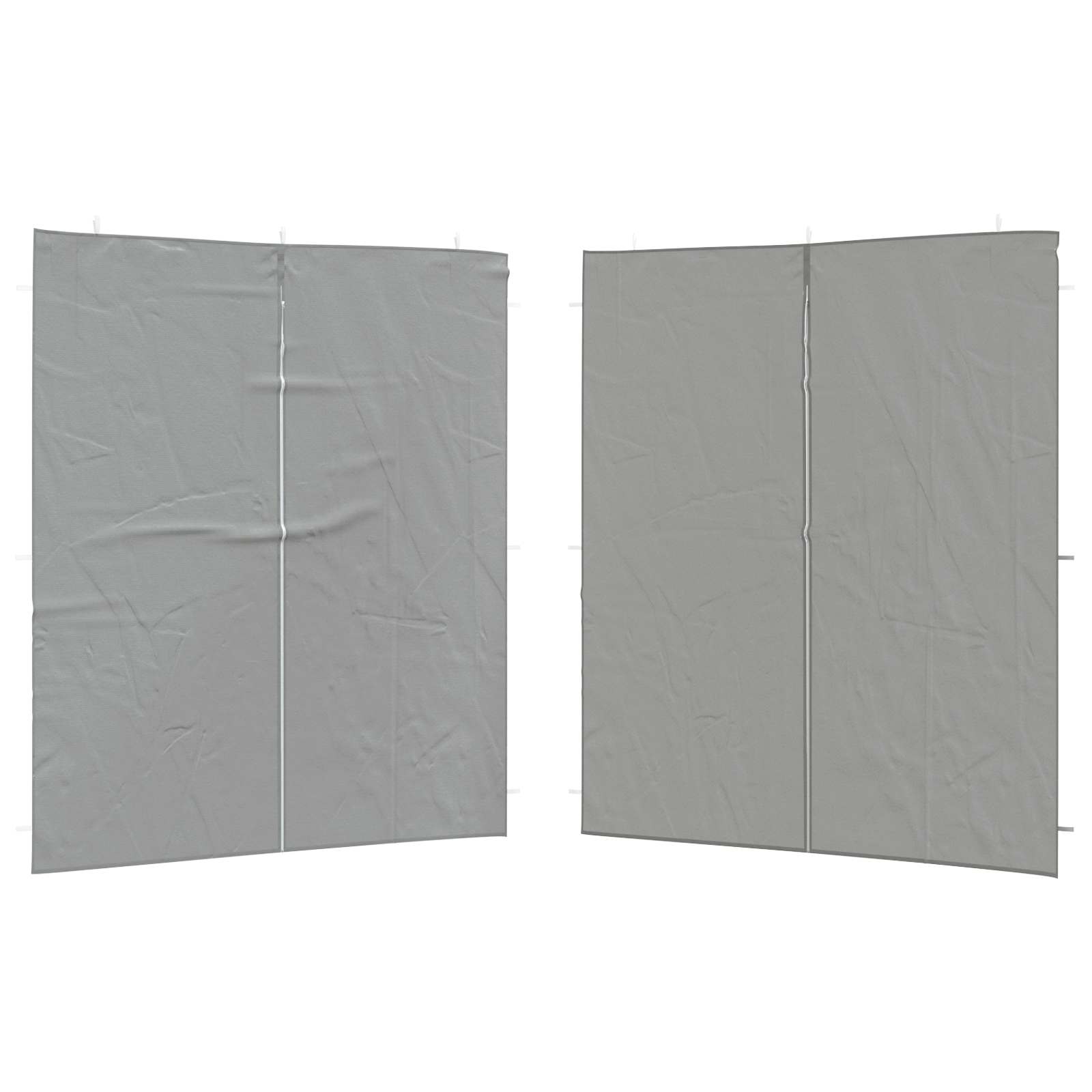 Partytältvägg 2 Pcs Ljusgrå 200 X 195 Cm Pe Och Stål