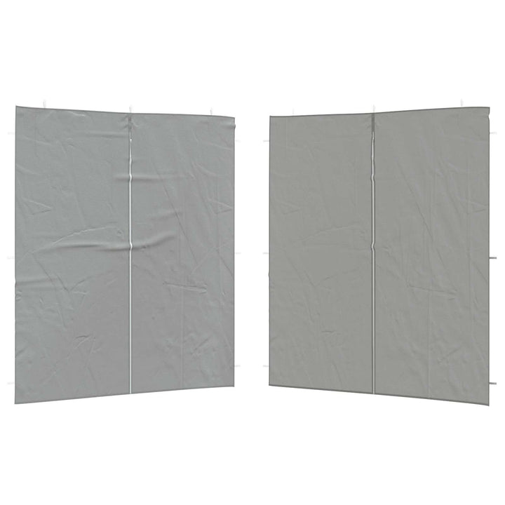 Partytältvägg 2 Pcs Ljusgrå 200 X 195 Cm Pe Och Stål