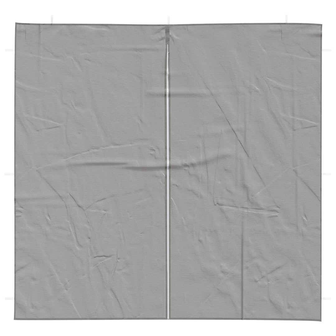 Partytältvägg 2 Pcs Ljusgrå 200 X 195 Cm Pe Och Stål