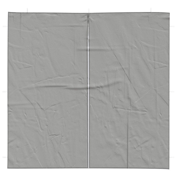 Partytältvägg 2 Pcs Ljusgrå 200 X 195 Cm Pe Och Stål