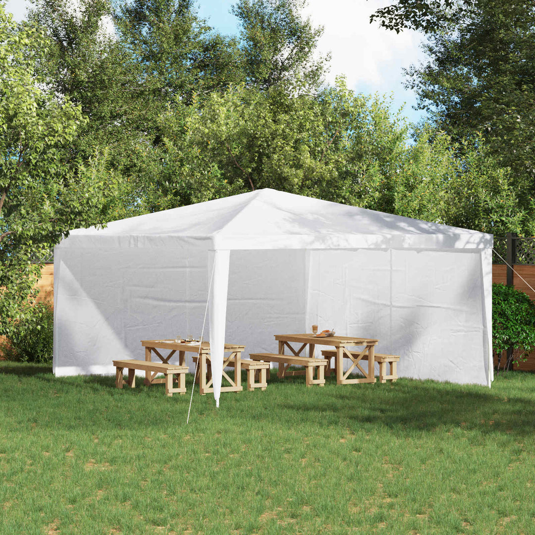 Partytältvägg 2 Pcs Vit 400 X 195 Cm Pe Och Stål