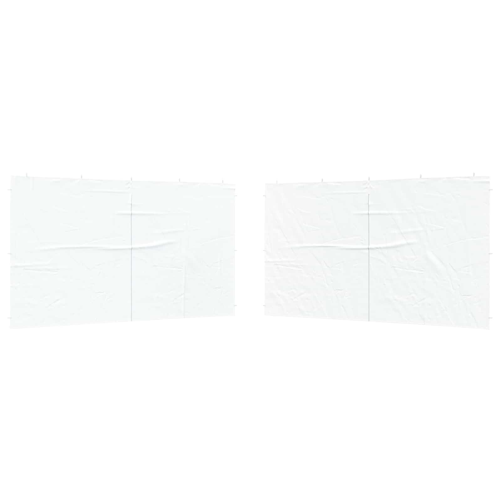 Partytältvägg 2 Pcs Vit 400 X 195 Cm Pe Och Stål