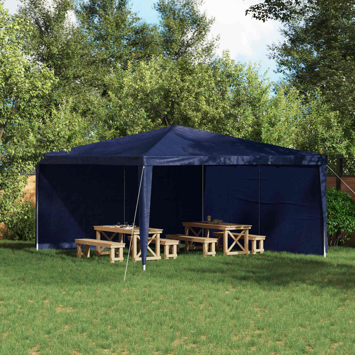 Partytältvägg 2 Pcs Blå 400 X 195 Cm Pe Och Stål