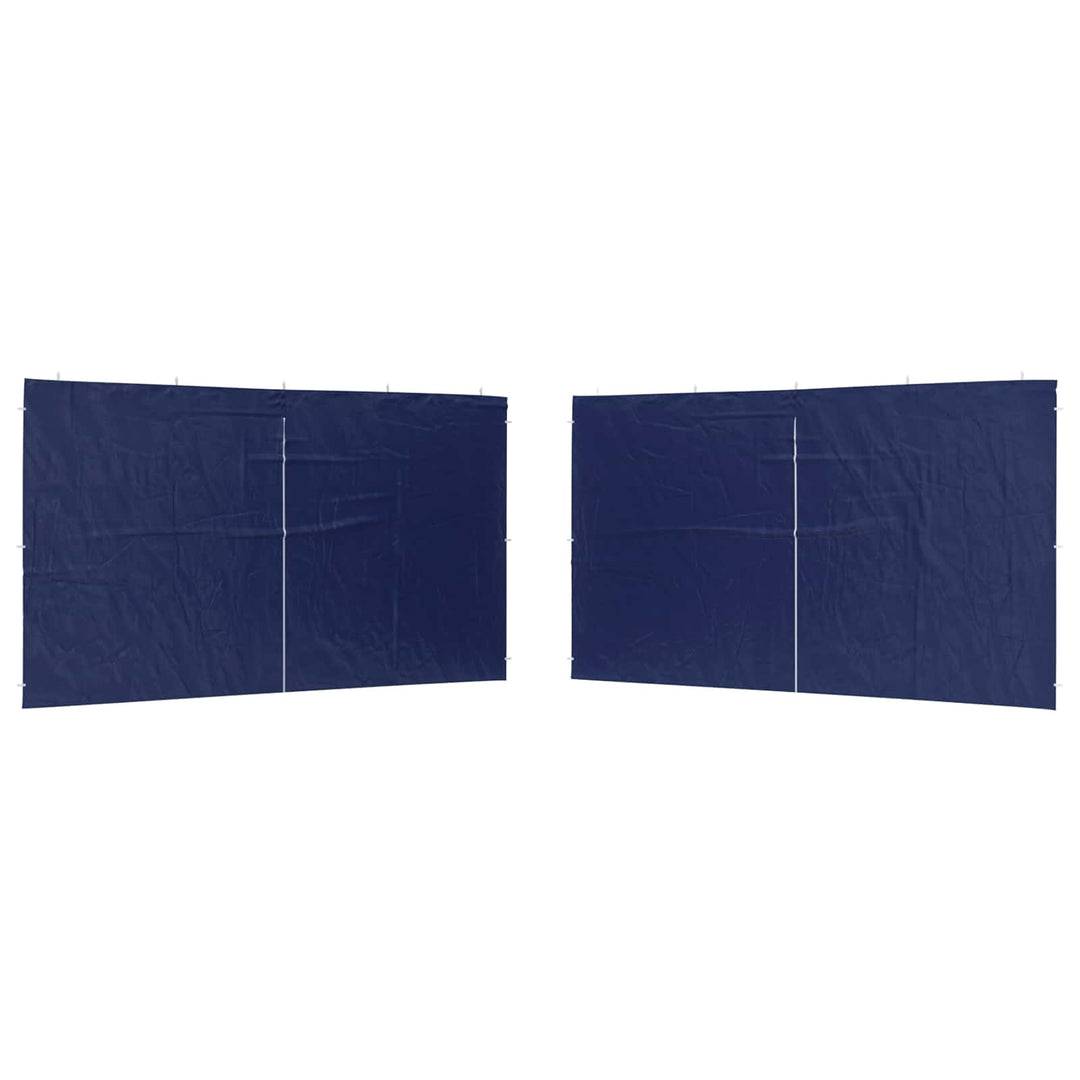 Partytältvägg 2 Pcs Blå 400 X 195 Cm Pe Och Stål