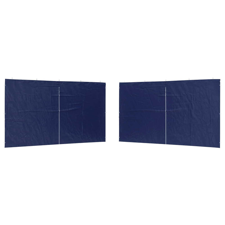 Partytältvägg 2 Pcs Blå 400 X 195 Cm Pe Och Stål