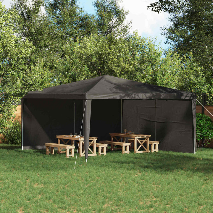 Partytältvägg 2 Pcs Antracit 400 X 195 Cm Pe Och Stål