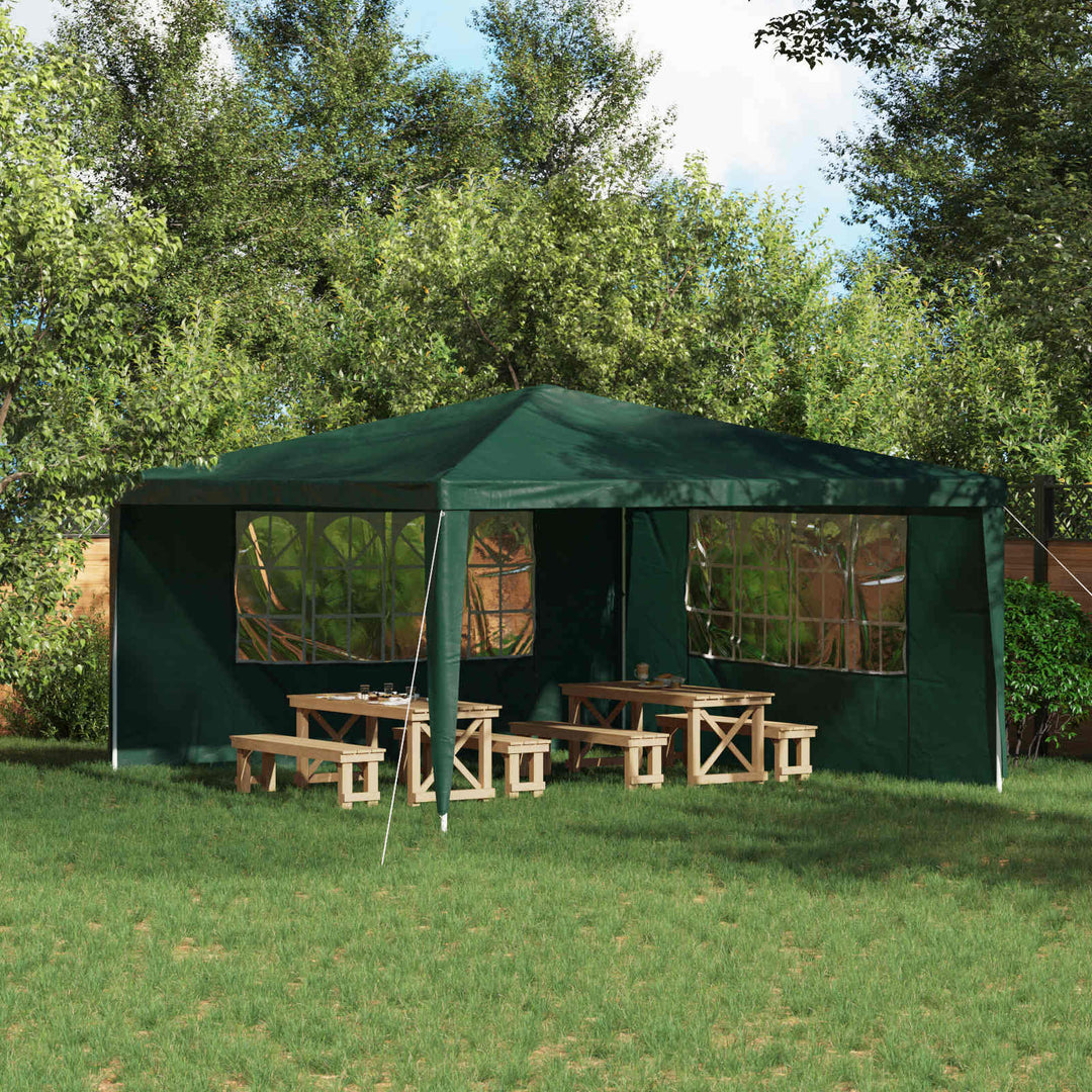 Partytältvägg 2 St 400 X 195 Cm Grön Pe Och Stål