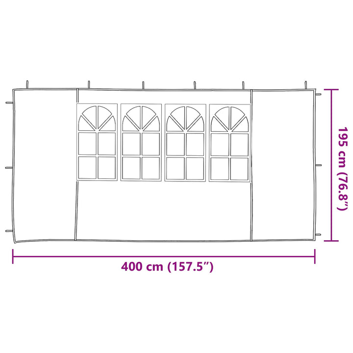 Partytältvägg 2 St 400 X 195 Cm Grön Pe Och Stål