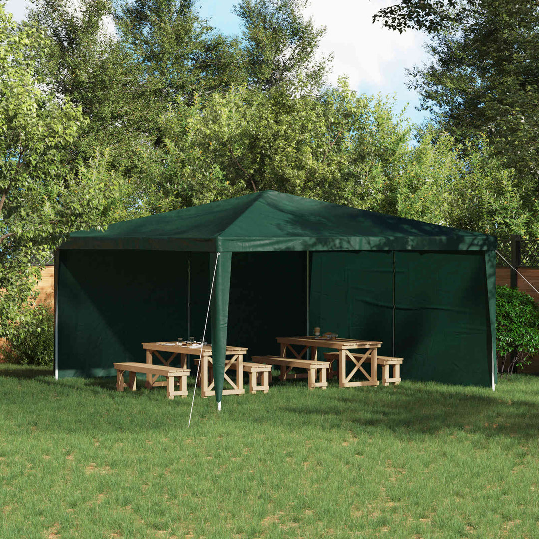 Partytältvägg 2 Pcs Grön 400 X 195 Cm Pe Och Stål